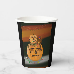 Pompoen Mess Halloween Papier Party Cups Papieren Bekers