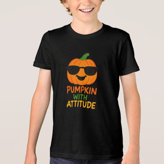 Pompoen Met Attitude Grappig Kinderen T-Shirt (Voorkant)