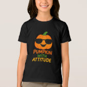 Pompoen Met Attitude Grappig Kinderen T-Shirt (Voorkant)