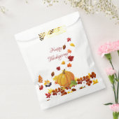 Pompoen met bladeren bedankzakje (Gezegeld)