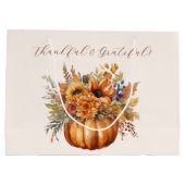 Pompoen met bloemen- dankbaar en dankbaar- groot cadeauzakje (Achterkant)