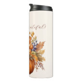 Pompoen met bloemen- dankbaar en dankbaar- thermosbeker (Geroteerd rechts)