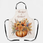 Pompoen met Bloemen-Thanksgiving- Schort (Voorkant)