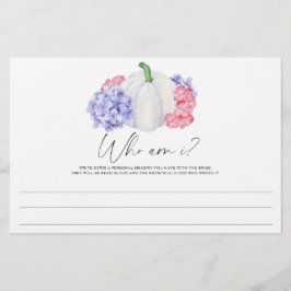 Pompoen met bloemen - Wie ben ik bruidsdouche spel Briefpapier