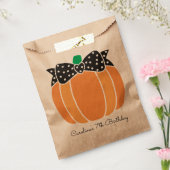 Pompoen met Bow Girly Herfst Birthday Party Bedankzakje (Gezegeld)