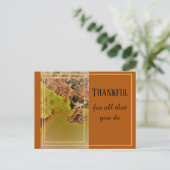 Pompoen met chrysanten 2 / dankbaar briefkaart (Staand voorkant)