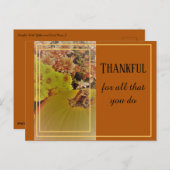 Pompoen met chrysanten 2 / dankbaar briefkaart (Voorkant / Achterkant)