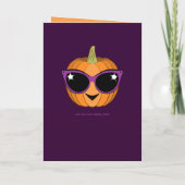 Pompoen met Cool Retro Cat Sunglazen Halloween Kaart (Achterkant)