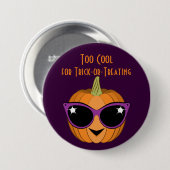 Pompoen met Cool Retro Cat Sunglazen Halloween Ronde Button 7,6 Cm (Voorkant /achterkant)