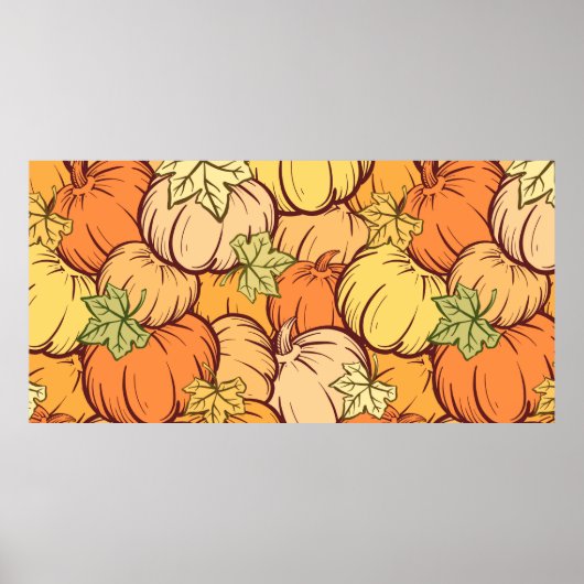  pompoen met de hand verdrinken en naadloze pat poster (Voorkant)
