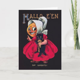  pompoen met een Cat Halloween-Kaart Feestdagen Kaart