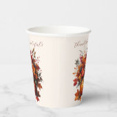 Pompoen met Fall Leaves-Thanksgiving- Papieren Bekers (Rechts)
