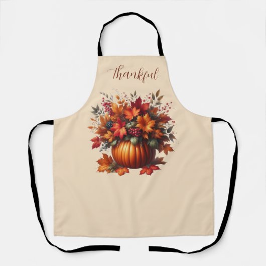 Pompoen met Fall Leaves-Thanksgiving- Schort (Voorkant)