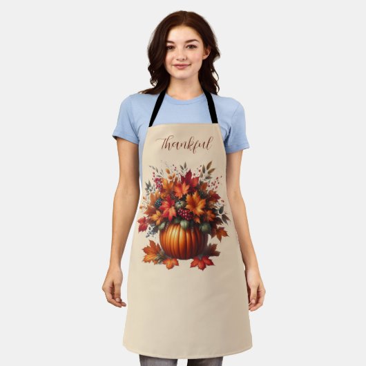 Pompoen met Fall Leaves-Thanksgiving- Schort (Gedragen)