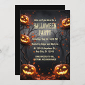 Pompoen met Forest Halloween Kaart (Voorkant / Achterkant)