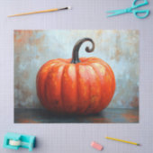 Pompoen met gekrulde steel decoupage tissuepapier (Craft)