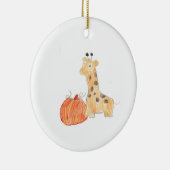 Pompoen met Giraffe Ornament (Rechts)