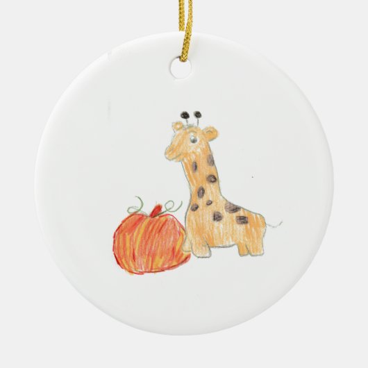 Pompoen met Giraffe Ornament (Voorkant)