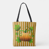 Pompoen met gouden strepen tote bag (Achterkant)