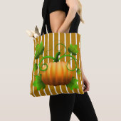 Pompoen met gouden strepen tote bag (Dichtbij)