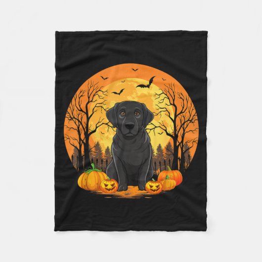 Pompoen met grappig Halloween-kostuum Zwart Fleece Deken (Voorkant)