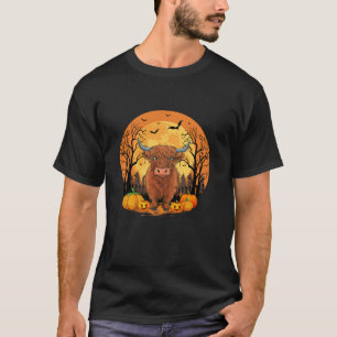 Pompoen met grappige Halloween kostuum Highland Ko T-shirt