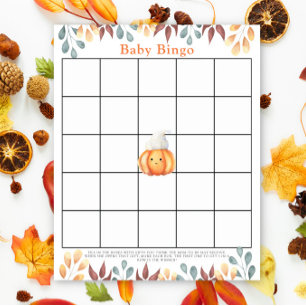 Pompoen met hoed - Baby shower bingo spel