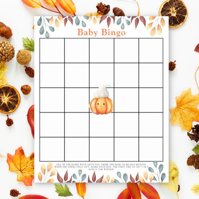 Pompoen met hoed - Baby shower bingo spel (Creator heeft geüpload)
