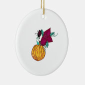 Pompoen met Paarse vlinder Keramisch Ornament (Rechts)