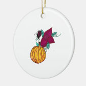 Pompoen met Paarse vlinder Keramisch Ornament (Links)