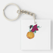 Pompoen met Paarse vlinder Sleutelhanger (voorkant)