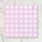 Pompoen met roze strik in kooi baby shower bedankjes labels (Achterkant)