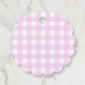 Pompoen met roze strik in kooi baby shower bedankjes labels (Achterkant)