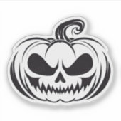 Pompoen met stencil voor schedelgezicht sticker (Voorkant)
