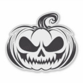 Pompoen met stencil voor schedelgezicht sticker (Voorkant)