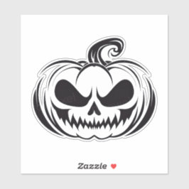 Pompoen met stencil voor schedelgezicht sticker