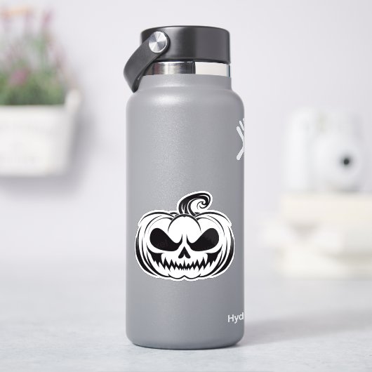 Pompoen met stencil voor schedelgezicht sticker (HydroFlask)