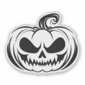 Pompoen met stencil voor schedelgezicht sticker (Voorkant)