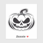 Pompoen met stencil voor schedelgezicht sticker (Vel)