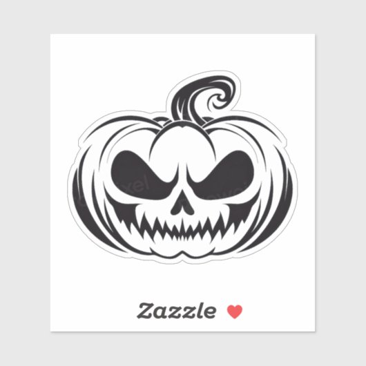 Pompoen met stencil voor schedelgezicht sticker (Vel)