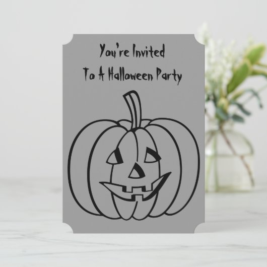 Pompoen met uitgesneden gezicht voor Halloween Par Kaart (Staand voorkant)