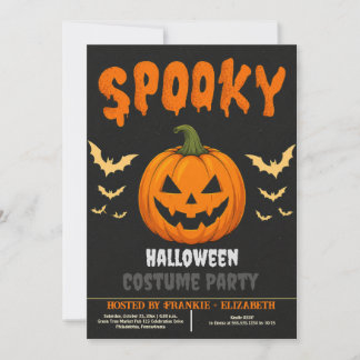 Pompoen met vleermuis silhouetten Halloween Kostuu Kaart