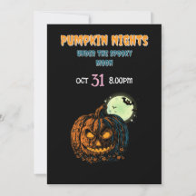 Pompoen met volle maan en Halloween