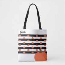 Pompoen met witte & zwarte strepen - gepersonalise