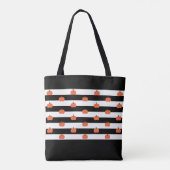 Pompoen met zwarte & witte strepen - gepersonalise tote bag (Achterkant)
