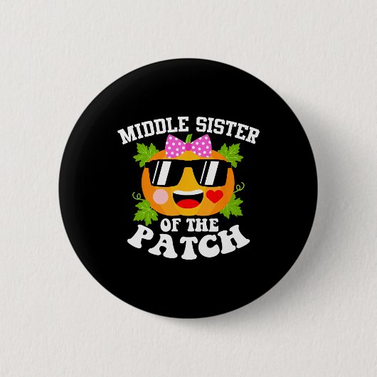 pompoen middelste zus van de patch leuk Halloween Ronde Button 5,7 Cm (Voorkant)