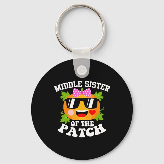 pompoen middelste zus van de patch leuk Halloween Sleutelhanger (Voorkant)