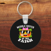 pompoen middelste zus van de patch leuk Halloween Sleutelhanger (Voorkant)