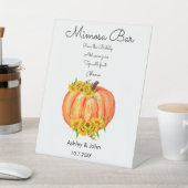 Pompoen Mimosa Bar herfst bruiloft Reclamebord Met Voetstuk (Insitu)