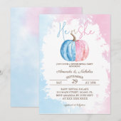 Pompoen Minimal Roze Blauw Geslacht onthullen Kaart (Voorkant / Achterkant)